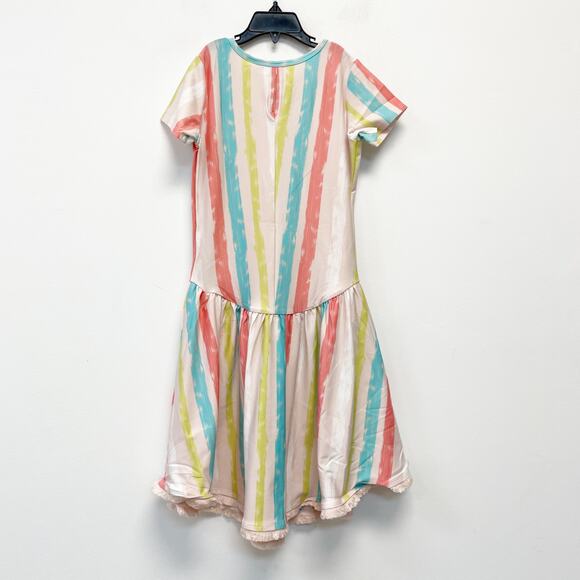 Dot Dot Smile Girls Rainbow Striped Flapper Ruffle Hem Dress Size 8/10 - Picture 4 of 4